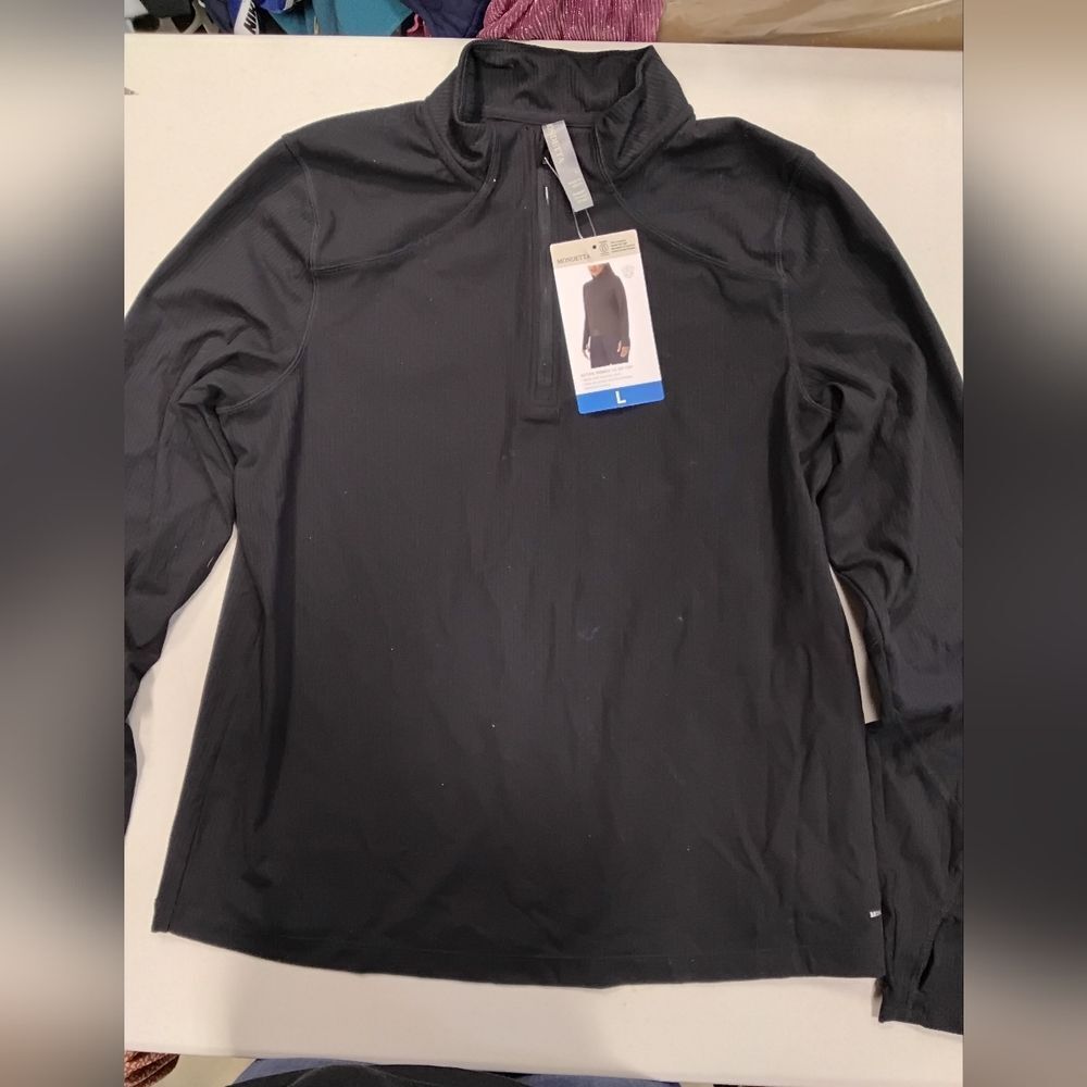Mondetta Black Active Ribbed 1/4 Zip Top